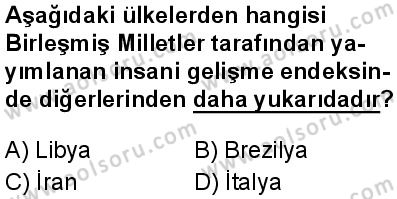 Seçmeli Coğrafya 4 Dersi 2025-2026 yılı 1. Dönem sınavı 7. Soru