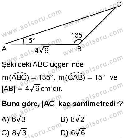 Matematik 3 Dersi 2025-2026 yılı 1. Dönem sınavı 4. Soru