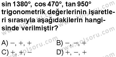 Seçmeli Matematik 1 Dersi 2025-2026 yılı 1. Dönem sınavı 1. Soru