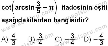 Seçmeli Matematik 1 Dersi 2025-2026 yılı 1. Dönem sınavı 4. Soru