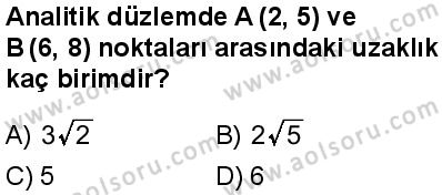 Seçmeli Matematik 1 Dersi 2025-2026 yılı 1. Dönem sınavı 5. Soru