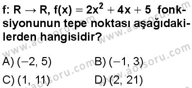 Seçmeli Matematik 1 Dersi 2025-2026 yılı 1. Dönem sınavı 7. Soru