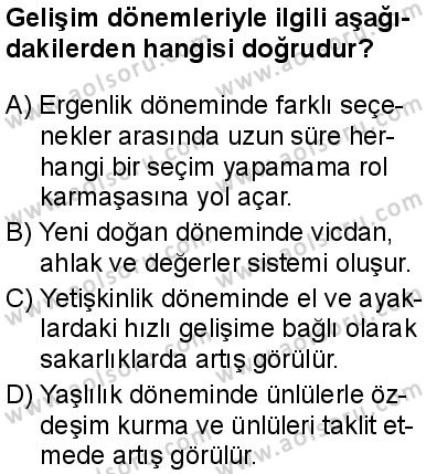 Seçmeli Psikoloji 1 Dersi 2025-2026 yılı 1. Dönem sınavı 4. Soru