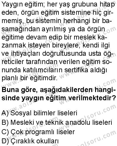 Seçmeli Sosyoloji 2 Dersi 2025-2026 yılı 1. Dönem sınavı 8. Soru
