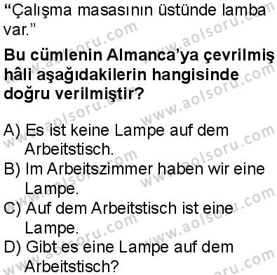 Almanca 3 Dersi 2025-2026 yılı 1. Dönem sınavı 8. Soru
