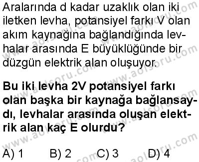 Seçmeli Fizik 2 Dersi 2025-2026 yılı 1. Dönem sınavı 6. Soru