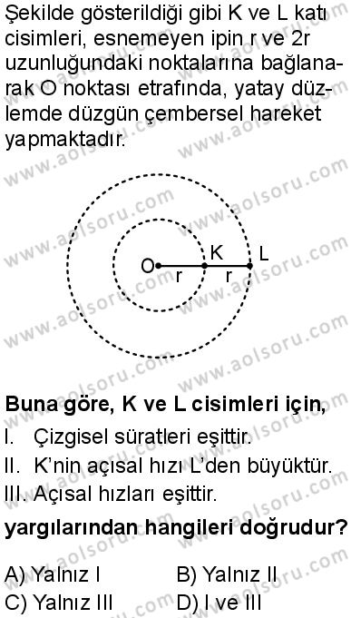 Seçmeli Fizik 3 Dersi 2025-2026 yılı 1. Dönem sınavı 3. Soru