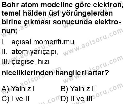 Seçmeli Fizik 4 Dersi 2025-2026 yılı 1. Dönem sınavı 1. Soru