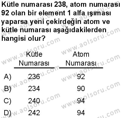 Seçmeli Fizik 4 Dersi 2025-2026 yılı 1. Dönem sınavı 5. Soru