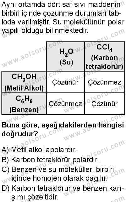 Kimya 4 Dersi 2025-2026 yılı 1. Dönem sınavı 2. Soru