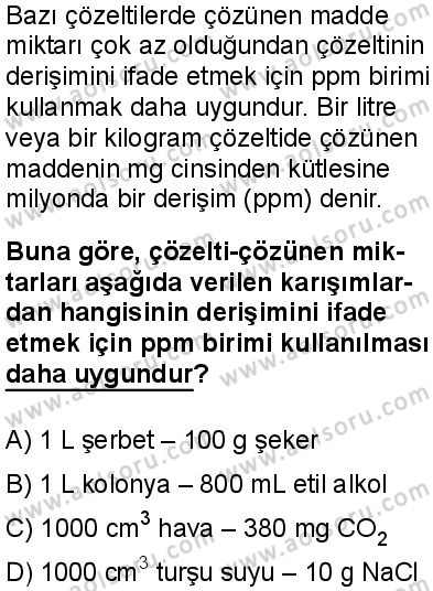 Kimya 4 Dersi 2025-2026 yılı 1. Dönem sınavı 4. Soru