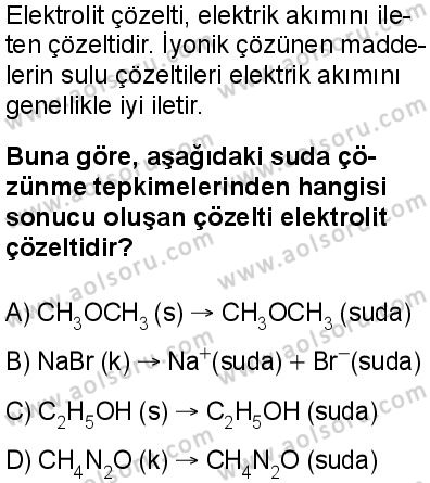 Kimya 4 Dersi 2025-2026 yılı 1. Dönem sınavı 7. Soru