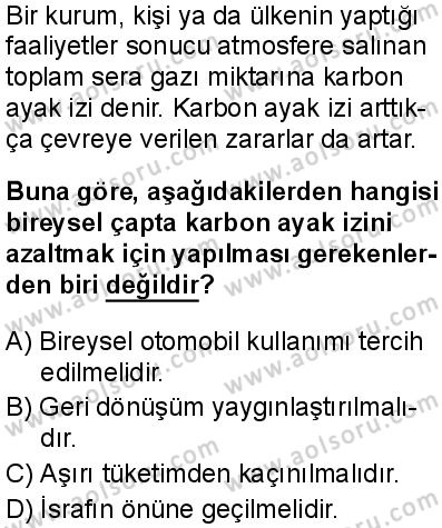 Kimya 4 Dersi 2025-2026 yılı 1. Dönem sınavı 9. Soru