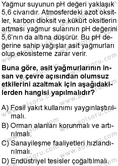 Kimya 4 Dersi 2025-2026 yılı 1. Dönem sınavı 10. Soru