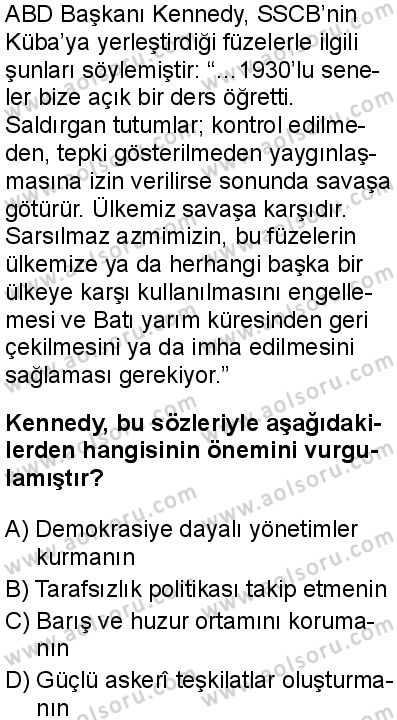Seçmeli Çağdaş Türk ve Dünyası Tarihi 2 Dersi 2025-2026 yılı 1. Dönem sınavı 1. Soru