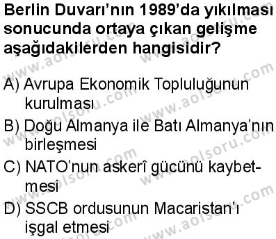Seçmeli Çağdaş Türk ve Dünyası Tarihi 2 Dersi 2025-2026 yılı 1. Dönem sınavı 8. Soru