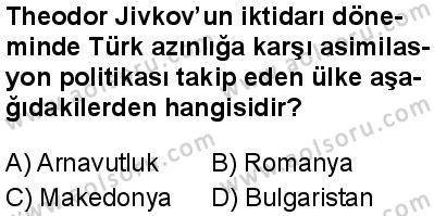 Seçmeli Çağdaş Türk ve Dünyası Tarihi 2 Dersi 2025-2026 yılı 1. Dönem sınavı 10. Soru