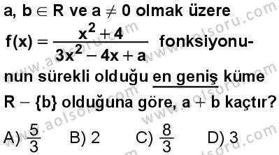 Seçmeli Matematik 4 Dersi 2025-2026 yılı 1. Dönem sınavı 2. Soru