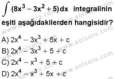 Seçmeli Matematik 4 Dersi 2025-2026 yılı 1. Dönem sınavı 6. Soru