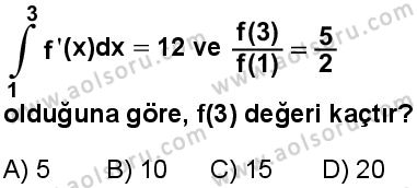 Seçmeli Matematik 4 Dersi 2025-2026 yılı 1. Dönem sınavı 8. Soru