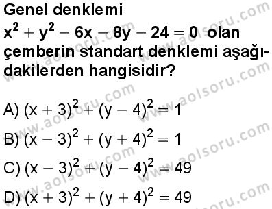 Seçmeli Matematik 4 Dersi 2025-2026 yılı 1. Dönem sınavı 10. Soru