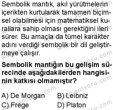 Seçmeli Mantık 1 Dersi 2025-2026 yılı 1. Dönem sınavı 3. Soru