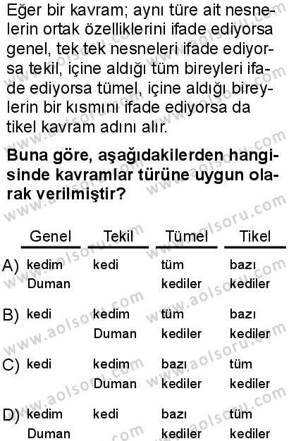 Seçmeli Mantık 1 Dersi 2025-2026 yılı 1. Dönem sınavı 5. Soru