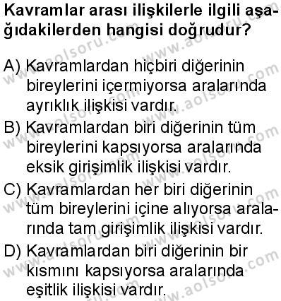 Seçmeli Mantık 1 Dersi 2025-2026 yılı 1. Dönem sınavı 6. Soru