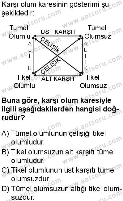 Seçmeli Mantık 1 Dersi 2025-2026 yılı 1. Dönem sınavı 8. Soru