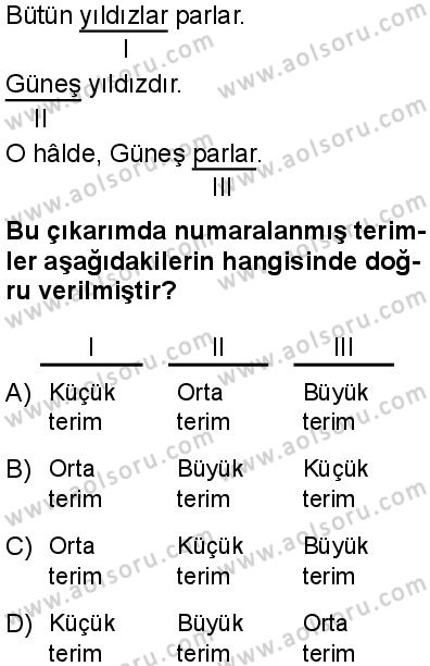 Seçmeli Mantık 1 Dersi 2025-2026 yılı 1. Dönem sınavı 9. Soru