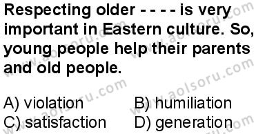İngilizce 6 Dersi 2025-2026 yılı 1. Dönem sınavı 8. Soru