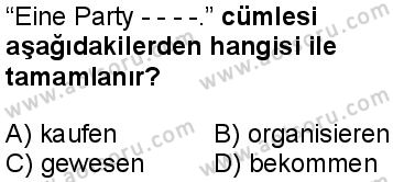 Almanca 6 Dersi 2025-2026 yılı 1. Dönem sınavı 2. Soru