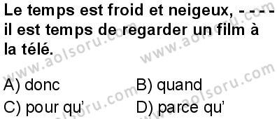 Fransızca 6 Dersi 2025-2026 yılı 1. Dönem sınavı 1. Soru