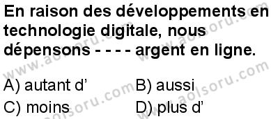 Fransızca 6 Dersi 2025-2026 yılı 1. Dönem sınavı 5. Soru