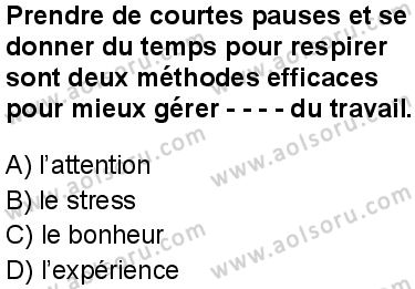 Fransızca 6 Dersi 2025-2026 yılı 1. Dönem sınavı 6. Soru