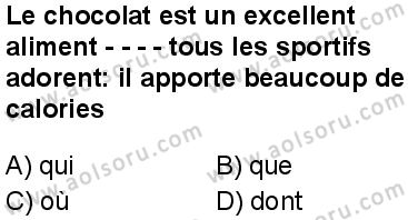 Fransızca 6 Dersi 2025-2026 yılı 1. Dönem sınavı 8. Soru