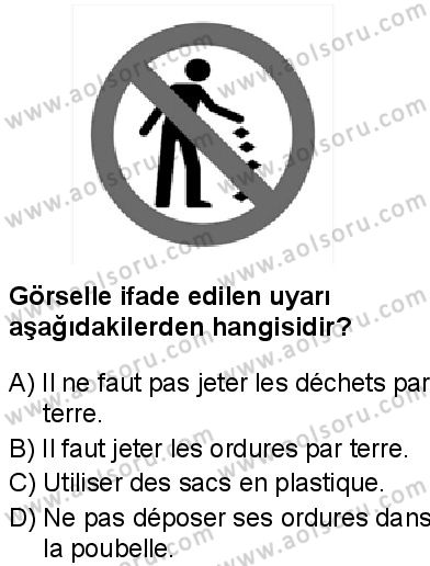 Fransızca 6 Dersi 2025-2026 yılı 1. Dönem sınavı 10. Soru