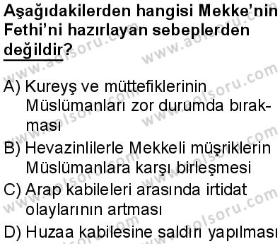 Seçmeli Peygamberimizin Hayatı 3 Dersi 2025-2026 yılı 1. Dönem sınavı 4. Soru