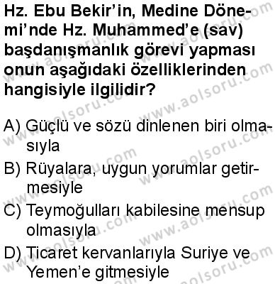 Seçmeli Peygamberimizin Hayatı 3 Dersi 2025-2026 yılı 1. Dönem sınavı 7. Soru