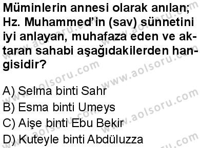 Seçmeli Peygamberimizin Hayatı 3 Dersi 2025-2026 yılı 1. Dönem sınavı 10. Soru
