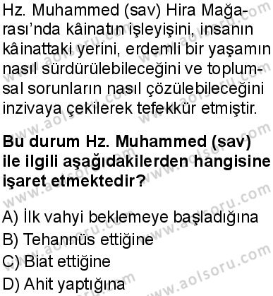 Seçmeli Peygamberimizin Hayatı 4 Dersi 2025-2026 yılı 1. Dönem sınavı 9. Soru