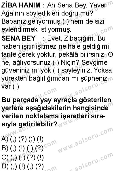 Türk Dili ve Edebiyatı 2 Dersi 2025-2026 yılı 1. Dönem sınavı 7. Soru