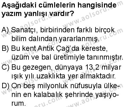 Türk Dili ve Edebiyatı 3 Dersi 2025-2026 yılı 1. Dönem sınavı 3. Soru