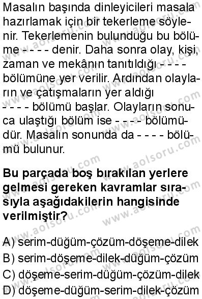 Türk Dili ve Edebiyatı 3 Dersi 2025-2026 yılı 1. Dönem sınavı 9. Soru