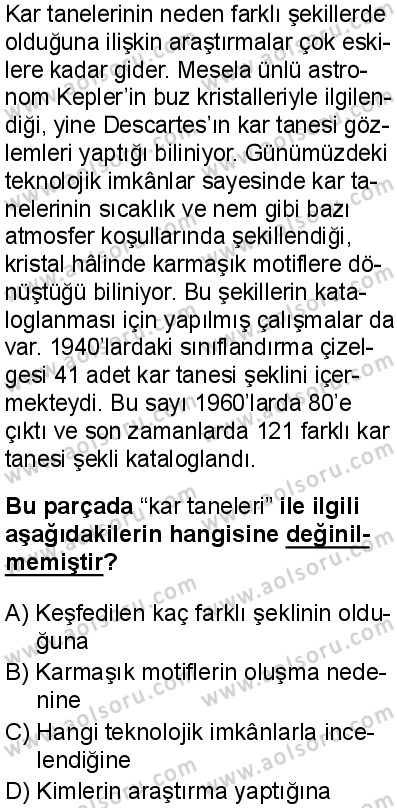 Türk Dili ve Edebiyatı 5 Dersi 2025-2026 yılı 1. Dönem sınavı 1. Soru