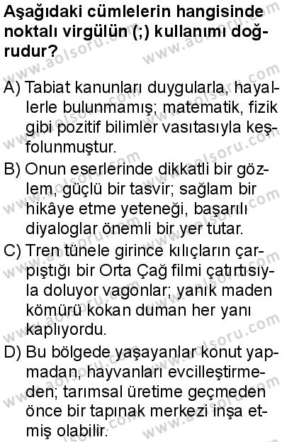 Türk Dili ve Edebiyatı 5 Dersi 2025-2026 yılı 1. Dönem sınavı 4. Soru