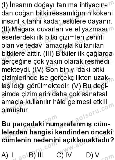 Türk Dili ve Edebiyatı 5 Dersi 2025-2026 yılı 1. Dönem sınavı 9. Soru