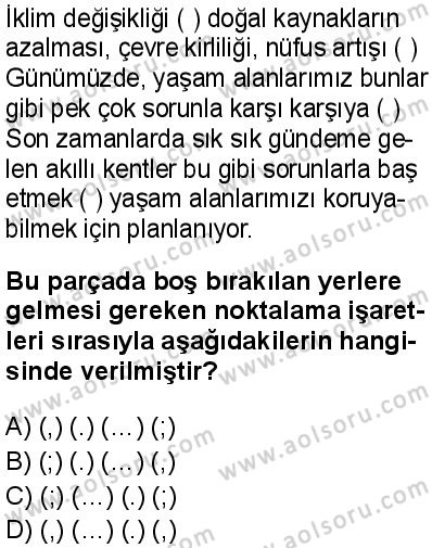 Türk Dili ve Edebiyatı 6 Dersi 2025-2026 yılı 1. Dönem sınavı 4. Soru