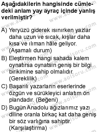 Türk Dili ve Edebiyatı 6 Dersi 2025-2026 yılı 1. Dönem sınavı 5. Soru