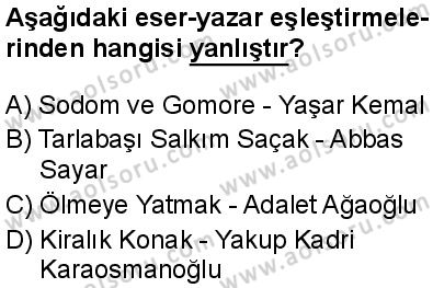 Türk Dili ve Edebiyatı 6 Dersi 2025-2026 yılı 1. Dönem sınavı 7. Soru